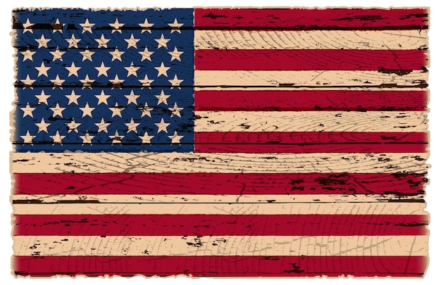 vlag amerika rustiek houten retro patriottisch vs 4 juli 4e onafhankelijkheidsstaten verenigd realistisch
