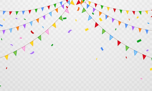 Vector vlag confetti partij kleurrijke feest achtergrond.