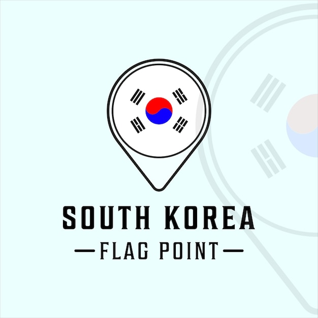 Vlag punt zuid-korea logo vector illustratie sjabloon pictogram grafisch ontwerp. kaarten locatie land teken of symbool