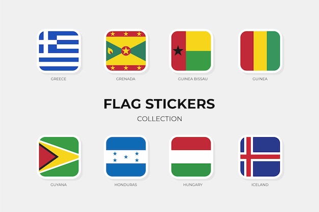 Vlag Stickers van Griekenland Grenada Guinee Bissau Guinee Guyana Honduras Hongarije IJsland