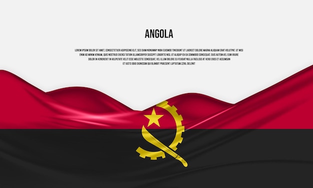Vlag van Angola ontwerp Zwaaiende vlag van Angola gemaakt van satijn of zijde stof Vector Illustratie