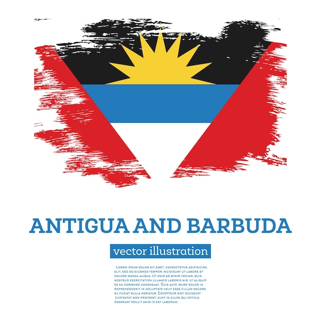 Vlag van Antigua en Barbuda met penseelstreken Onafhankelijkheidsdag