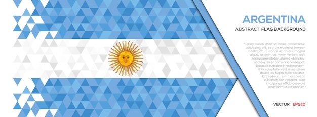 Vlag van Argentinië met abstracte veelhoek geometrische vorm achtergrond sjabloon