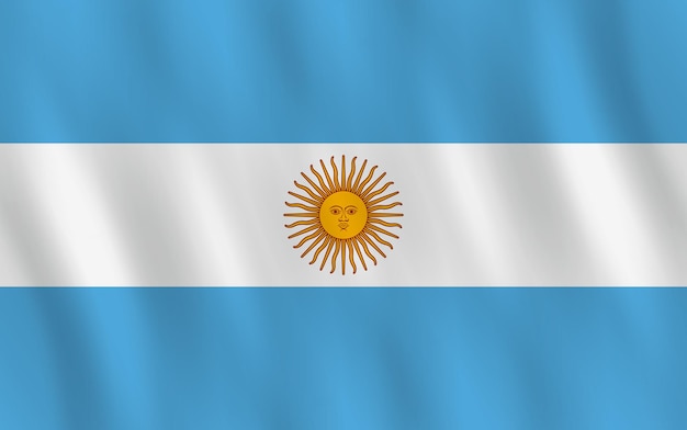 Vlag van argentinië met zwaaiend effect, officiële proportie.