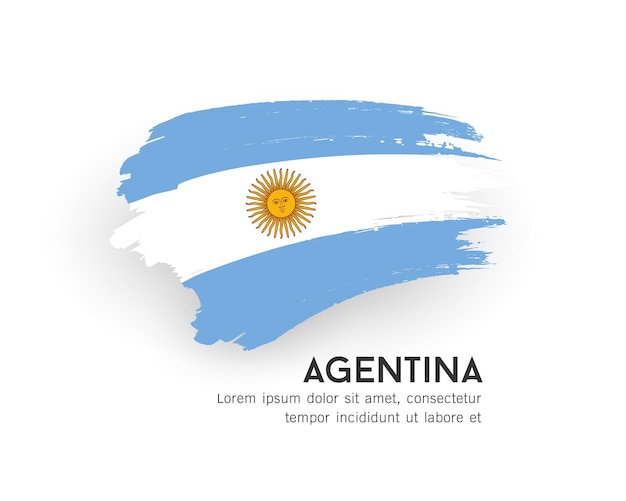 Vlag van Argentinië vector penseelstreek ontwerp geïsoleerd op een witte achtergrond afbeelding