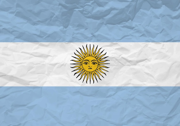 Vlag van argentinië verfrommeld papier