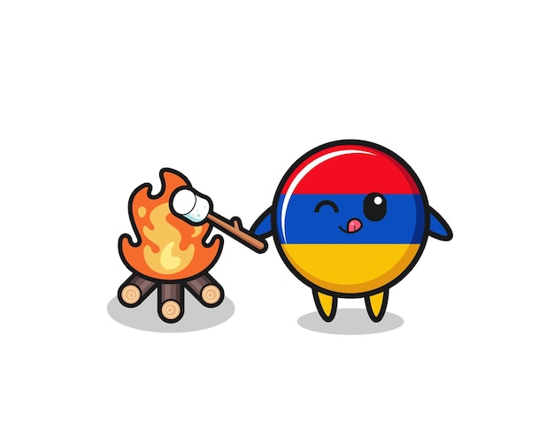 Vlag van Armenië brandt marshmallow