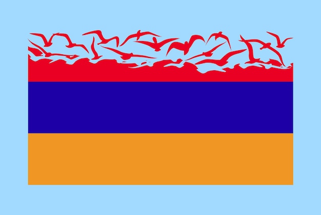 Vlag van Armenië met vrijheidsconcept Vlag van Armenië verandert in vliegende vogels vector