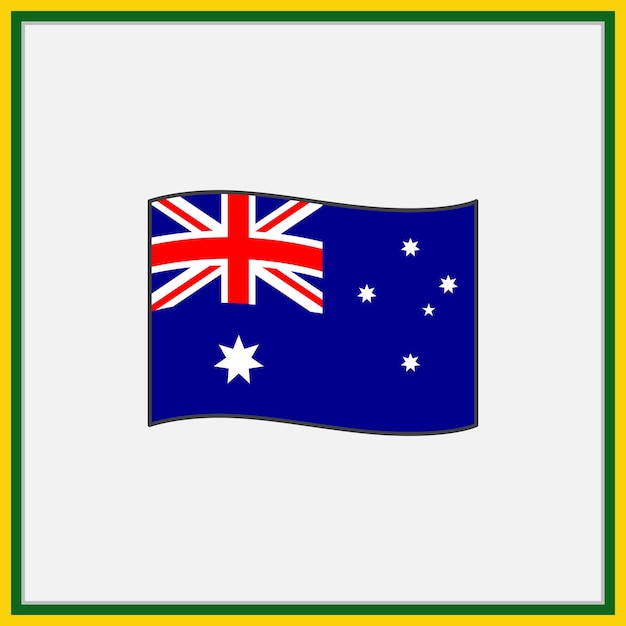 Vlag van Australië Cartoon vectorillustratie Vlag van Australië Flat Icon Outline National Australia Flag