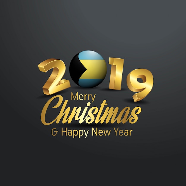 Vlag van Bahamas 2019 Merry Christmas typografie