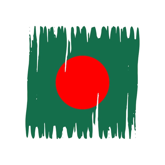 Vlag van Bangladesh met penseelstreken vector Bangladesh Vlag penseel vector illustratie