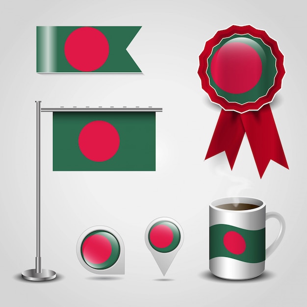 Vlag van bangladesh set