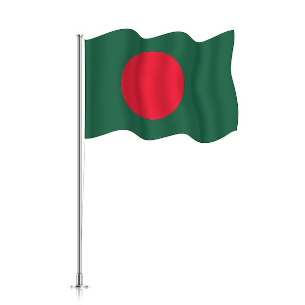 Vlag van Bangladesh zwaaien op een metalen paal