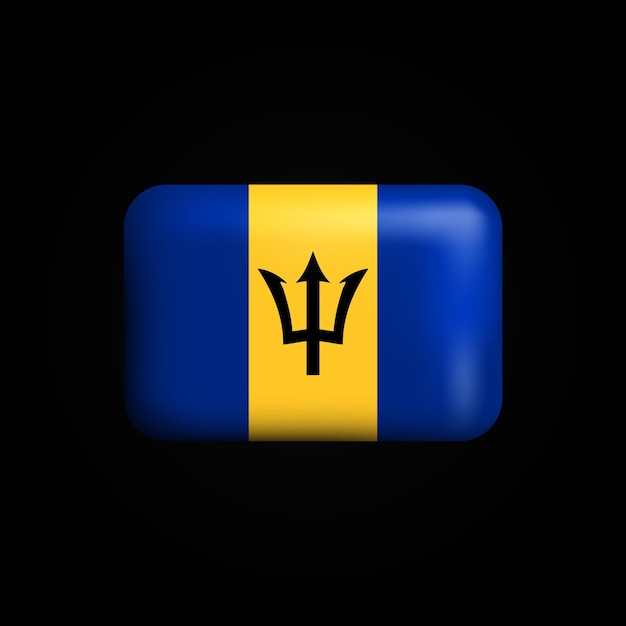 Vector vlag van barbados 3d-pictogram nationale vlag van barbados