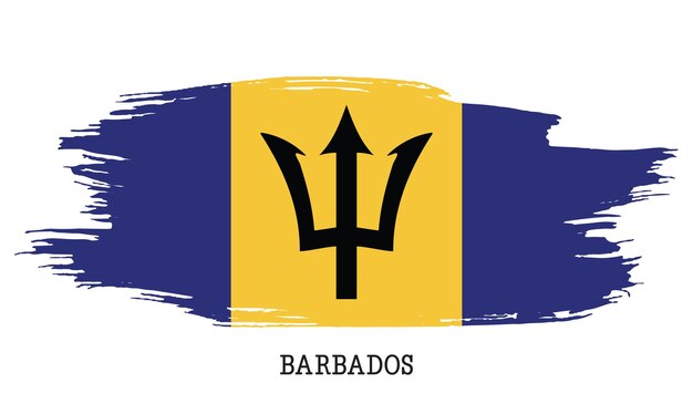 Vlag van Barbados vector grunge penseelstreek