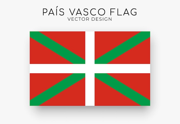 Vlag van Baskenland Gedetailleerde vlag op witte achtergrond Vector illustratie