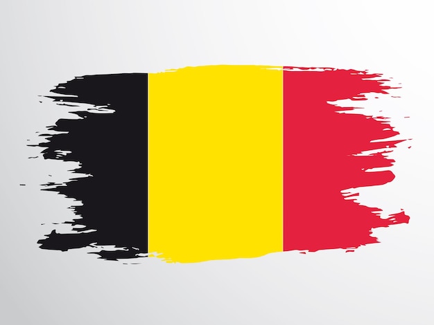 Vlag van België geschilderd met een penseel