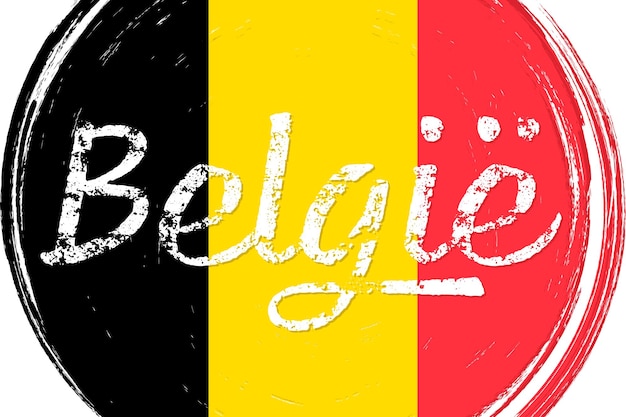 Vector vlag van belgië met grunge penseel