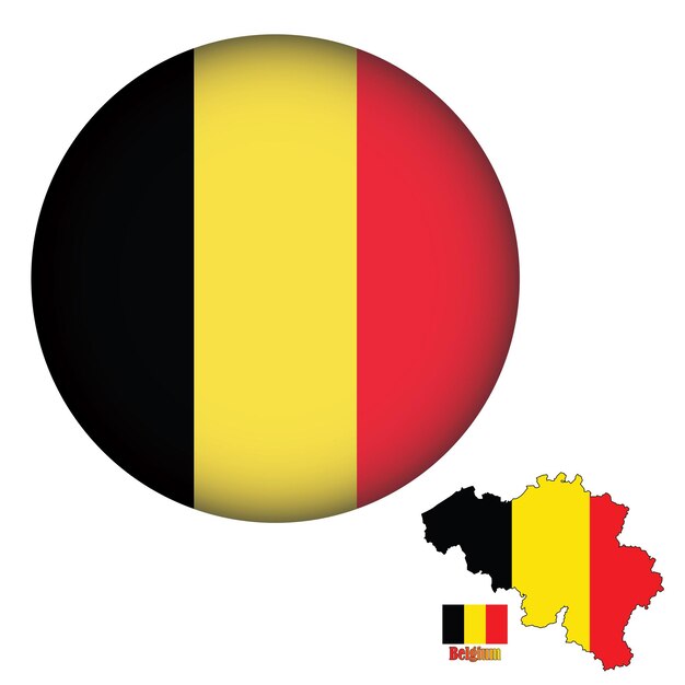 Vlag van België ronde vorm