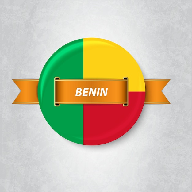 Vlag van Benin in een cirkel