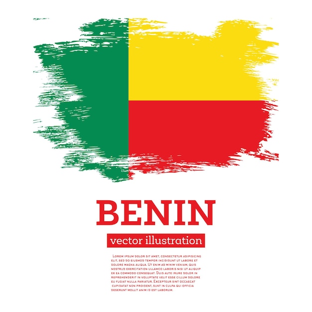 Vlag van Benin met penseelstreken Onafhankelijkheidsdag