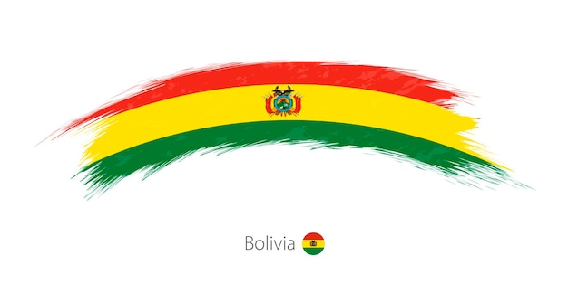 Vlag van bolivia in afgeronde grunge penseelstreek. vector illustratie.