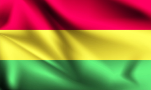 Vlag van Bolivia waait in de wind.