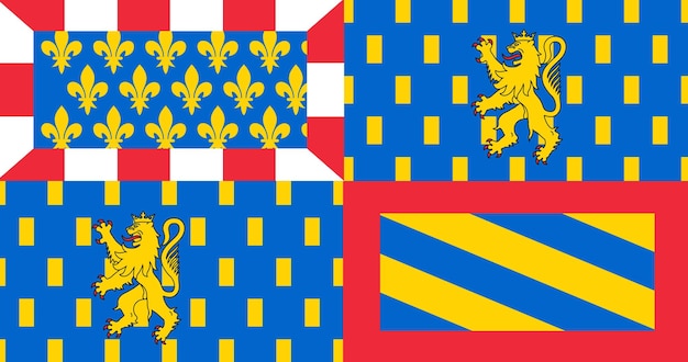 Vlag van Bourgogne Franche Comte regio in Frankrijk vector afbeelding