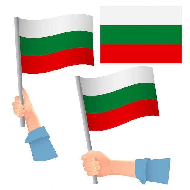 Vlag van bulgarije in de hand set