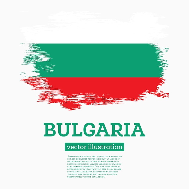 Vlag van Bulgarije met penseelstreken Vectorillustratie Onafhankelijkheidsdag