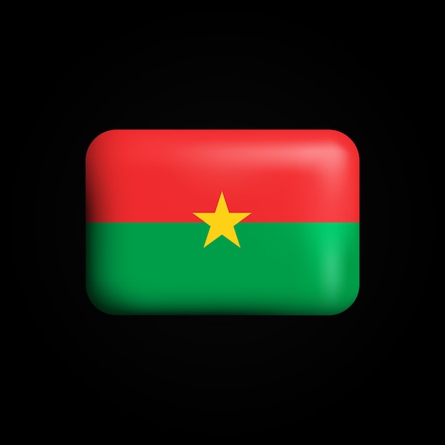 Vector vlag van burkina faso 3d-pictogram nationale vlag van burkina faso