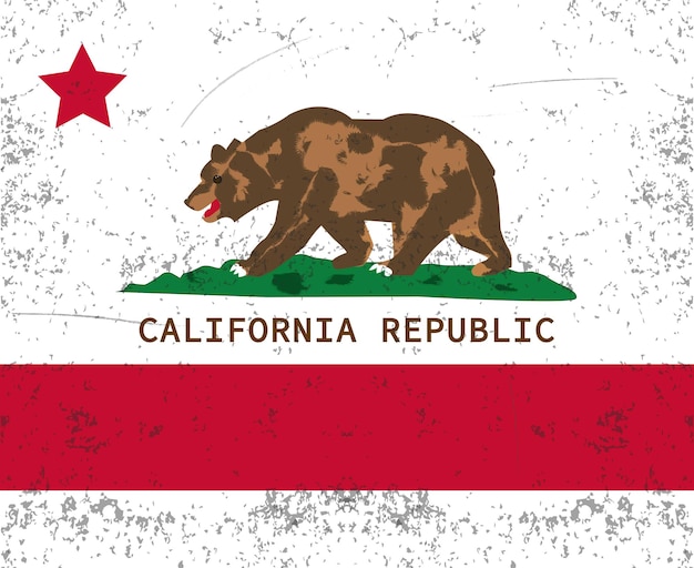 vlag van Californië Vector met oude vintage textuur