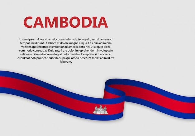 Vlag van cambodja vlag zwaaien