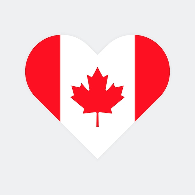Vector vlag van canada hart
