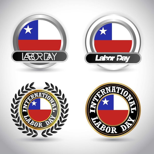 Vlag van Chili dag van de arbeid ontwerp vector
