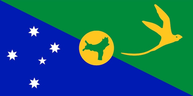 Vlag van christmas island officiële kleuren en verhouding vectorillustratie