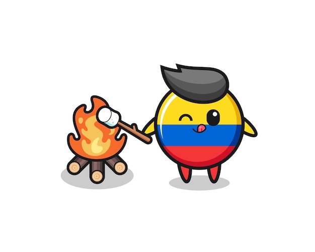 Vlag van Colombia staat in brand