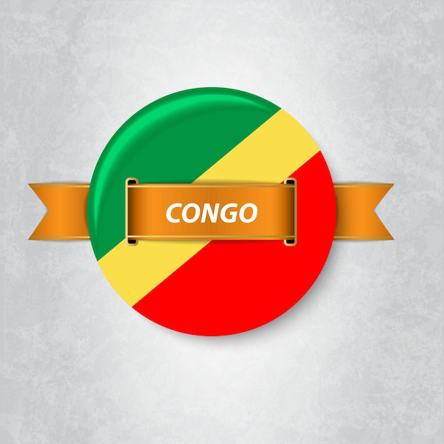 Vlag van Congo in een cirkel