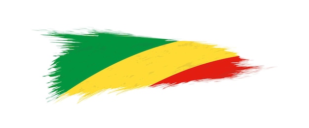 Vlag van Congo in grunge penseelstreek