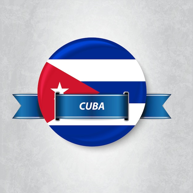 Vlag van cuba in een cirkel