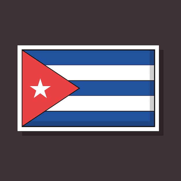 Vlag van Cuba Vector sticker ontwerp