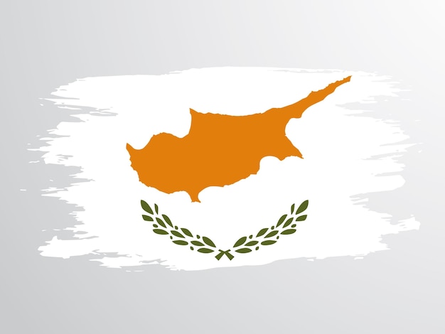 Vlag van Cyprus geschilderd met een penseel