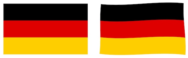 Vlag van de Bondsrepubliek Duitsland. Eenvoudige en licht golvende versie.