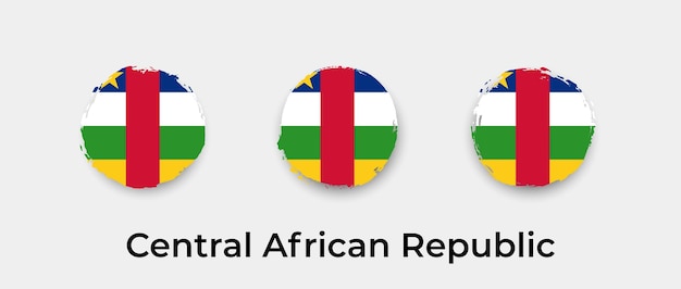 Vlag van de Centraal-Afrikaanse Republiek grunge bubbels pictogram vectorillustratie