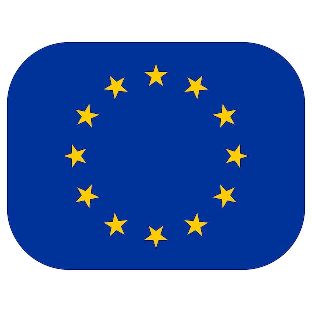 Vector vlag van de europese unie in ontwerpvorm europese unie eu-vlag