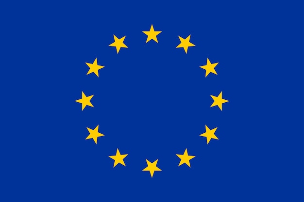 Vector vlag van de europese unie in ontwerpvorm europese unie eu-vlag