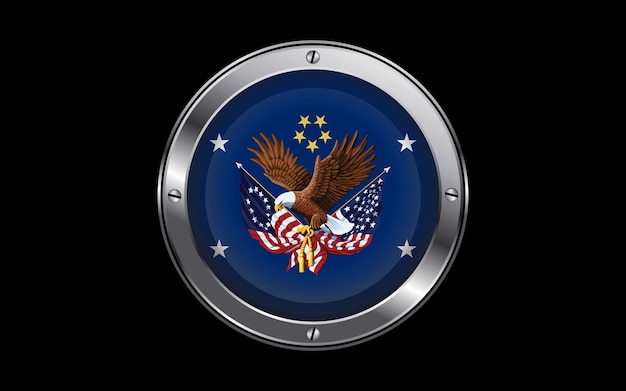 Vlag van de minister van Veteranenzaken Verenigde Staten 3D badge vector afbeelding
