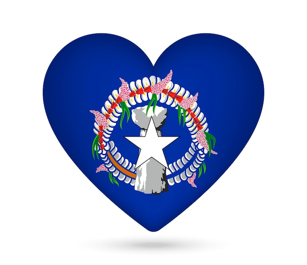 Vlag van de Noordelijke Marianen in hartvorm Vector illustratie