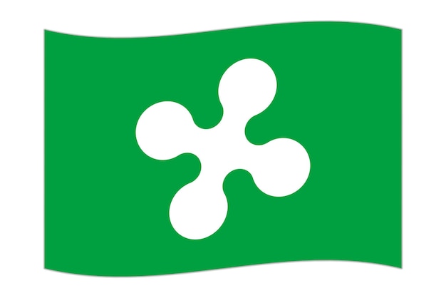 Vector vlag van de regio lombardije, administratieve divisie van italië vectorillustratie