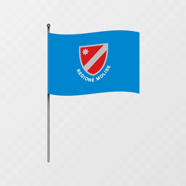 Vlag van de regio Molise op vlaggenmast Vectorillustratie